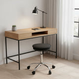 Black and Silver Adjustable Height Swivel Rolling Office Chair