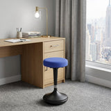 Blue and Black Adjustable Height Swivel Office Chair