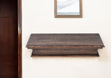 24" Rustic Brown and Black Floating Shelf
