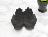 7" Black Modern Open Hands Tabletop Sculpture