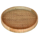 14" Natural Round Bamboo Handmade Serving Tray