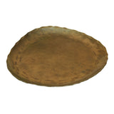 7" Antiqued Brass Hammered Metal Trinket Tray