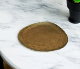7" Antiqued Brass Hammered Metal Trinket Tray