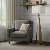 60" Floor Lamp With White Fabric Novelty Shade