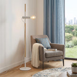 55" Brown And White Reading Floor Lamp
