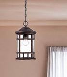 Black Lantern Seeded Metal Dimmable Chandelier With Clear Shades