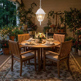 Distressed White Beveled Glass Outdoor Hanging Light