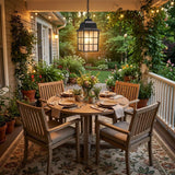 Matte Black Window Pane Lantern Hanging Light