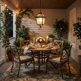 Matte Black Hanging Lantern Light