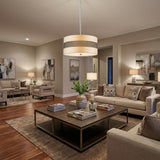 Harmony 3-Light Metallic Silver Pendant With Crystal Studded Platinum Sheen Shade