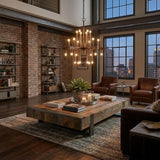 Brown Candle Style Multi Light Metal Dimmable Chandelier