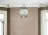 Olivia 1-Light Polished Nickel Crystal Globe Pendant