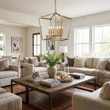 Kennedy 6-Light Antique Gold Foyer Pendant With Crystal Bobeches