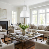 White Metal Dimmable Ceiling Light With White Shades