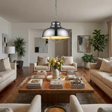 Ansen 1-Light Polished Nickel Pendant With Gloss White Interior Shade
