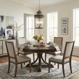 Kingston 4-Light Antique Lead Foyer Pendant With Curved Water Glass Panes