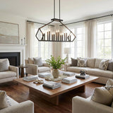 Luca 14-Light Matte Black Island Pendant