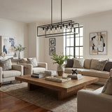 Black Metal Twelve Light Dimmable Ceiling Light