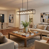 Black Metal Twelve Light Dimmable Ceiling Light