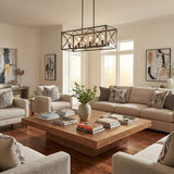 Brooklyn 8-Light Oil-Rubbed Bronze Island Pendant With Metal Framework Shade