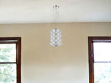 Isabella 1-Light Polished Nickel Drum Pendant With Crystal Accents