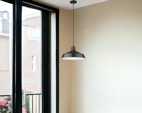 Industrial Matte Black Hanging Light