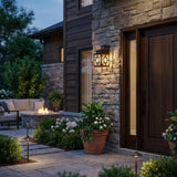Black And Clear Three Light Seeded Dimmable Outdoor Hanging Lights With Black And Clear Shades