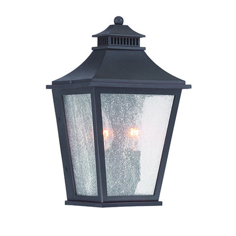 Black And Clear Two Light Frosted Dimmable Outdoor Hanging Lights With Black And Clear Shades