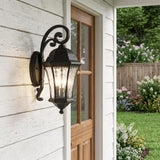 XL Matte Black Tapered Hanging Lantern Wall Light