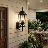 Matte Black Ornamental Lantern Wall Light