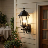 Matte Black Ornamental Carousel Lantern Wall Light