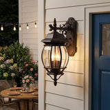 Three Light Dark Brown Hanging Glass Globe Wall Light