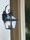 XL Two Antique Bronze Black Hammered Glass Wall Light