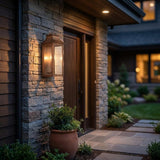 Copper And Clear Transparent Dimmable Outdoor Hanging Light With Copper And Clear Shades