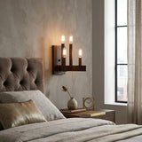 Four Light Bronze Metal Vintage Wall Sconce