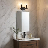 7" Black Metal Vanity Flush Mounted Sconce