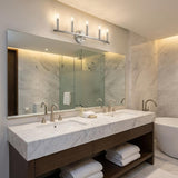 7" Silver Metal Vanity Flush Mounted Sconce
