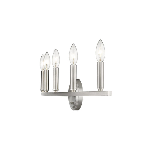 7" Silver Metal Vanity Flush Mounted Sconce