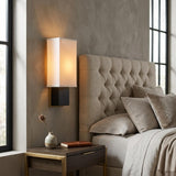 Rectangular Wall Sconce with Linen Fabric Shade