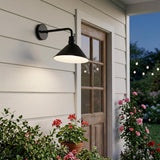 Wide Shade Matte Black LED Wall Light