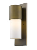 Brass And White Frosted Dimmable Outdoor Hanging Light With Brass And White Shades