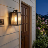 Matte Black glass panels Outdoor Wall Light