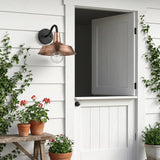 Copper Seeded Dimmable Outdoor Hanging Light With Copper Shades