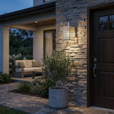 Silver And Clear Seeded Dimmable Outdoor Hanging Light With Silver And Clear Shades