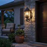 Black And Clear Hammered Dimmable Outdoor Hanging Light With Black And Clear Shades
