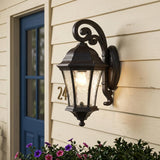 Antique Black Tapered Hanging Lantern Wall Light
