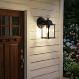 Matte Black Hanging Glass Lantern Wall Light