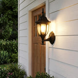 Matte Black Clear Glass Swing Arm Wall Light