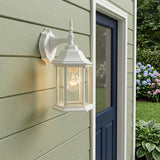 White Clear Glass Swing Arm Wall Light