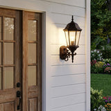 Matte Black Domed Glass Lantern Wall Light